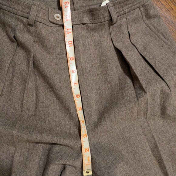 Vintage Yves Saint Laurent Pleated, Cropped, High-waisted Wide Leg Trousers - Picture 3 of 8